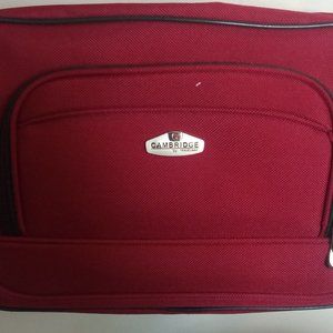 The Cambridge Travel Satchel Crossbody Bag Vinyl Just Like New Red 16" x 11"x5"